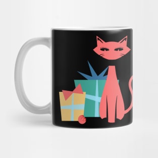 Mid-Century Modern Christmas Cat Mug